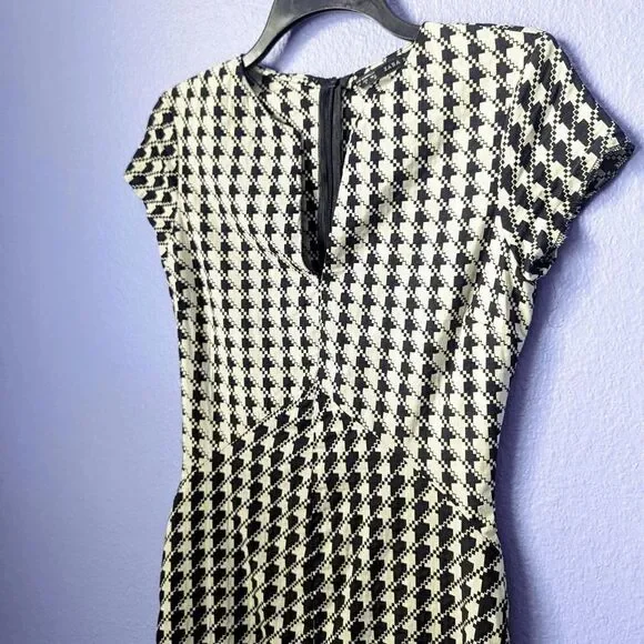 Women's Zara Basics Dress Pencil Skirt Small Houndstooth Dark Academia Punk Goth - Picture 6 of 9